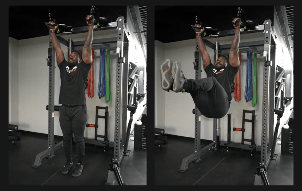 hanging leg tuck ab workout