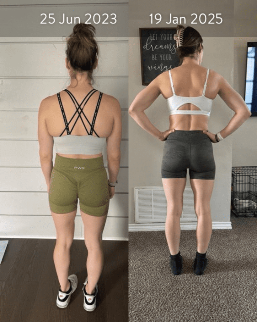 Gabbie's back progress from online personal training