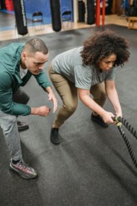 women's personal training, battle rope, overland park, ks