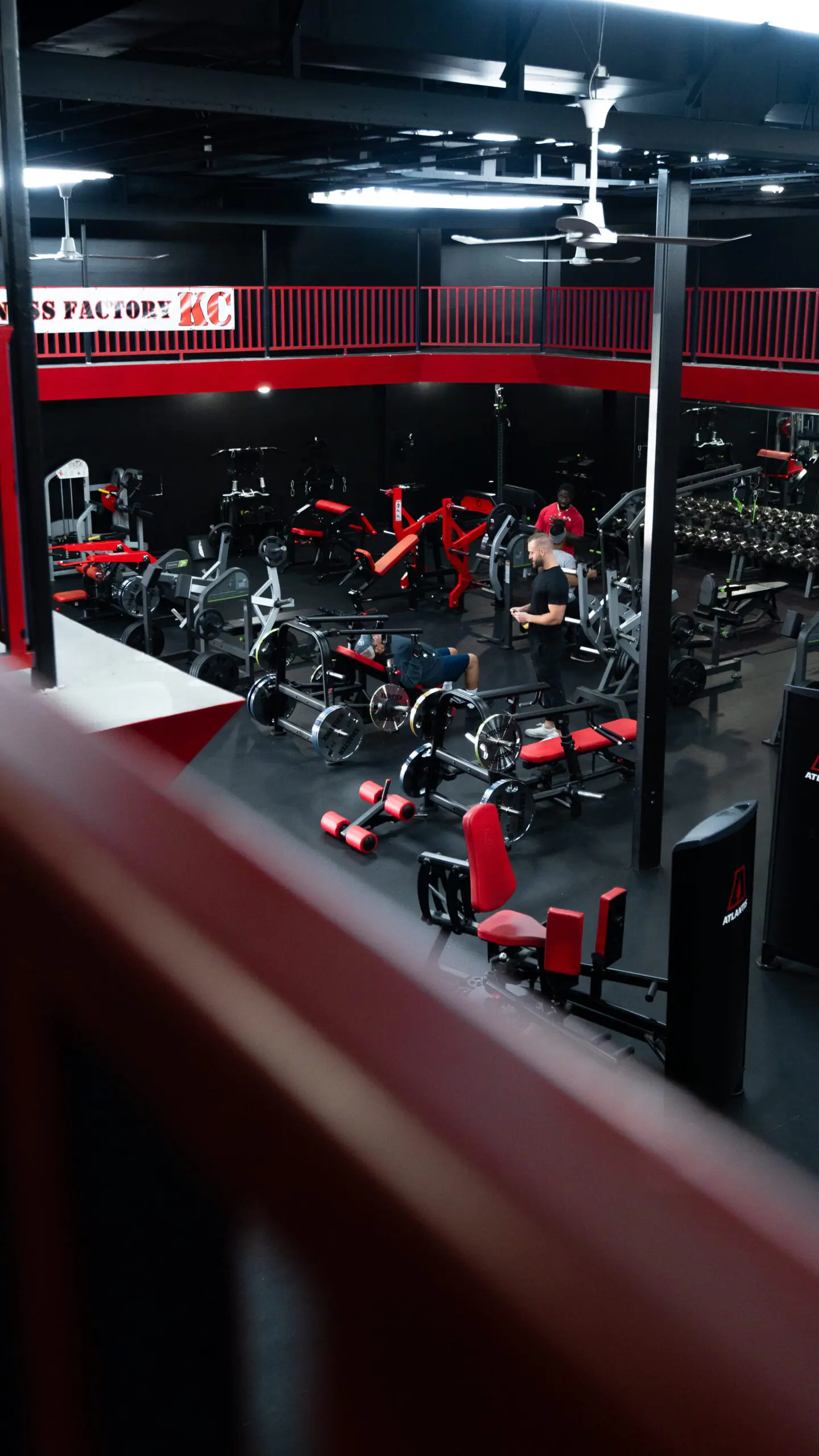 Strength training floor at Fitness Factory KC