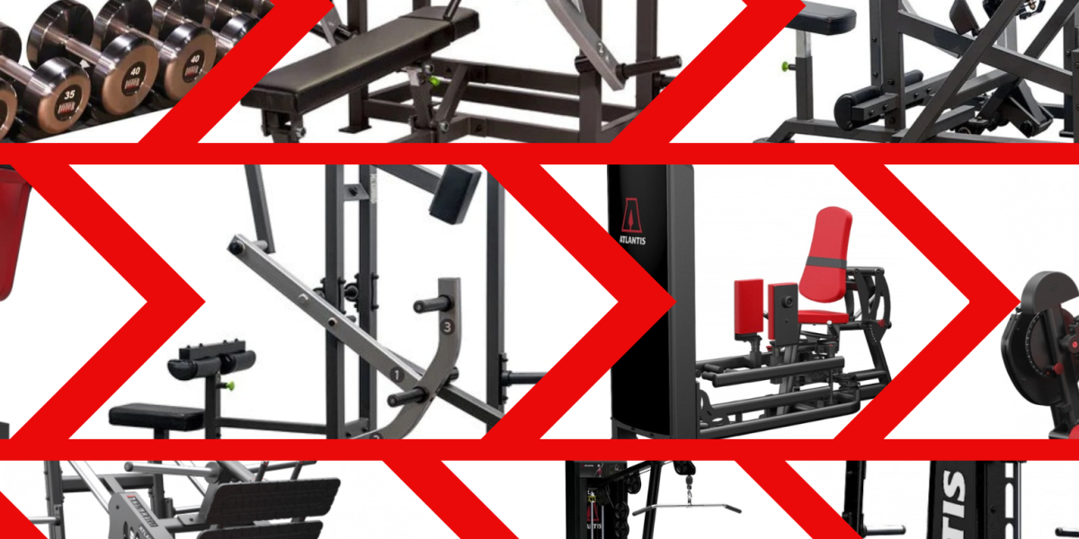 collage of gym equipment