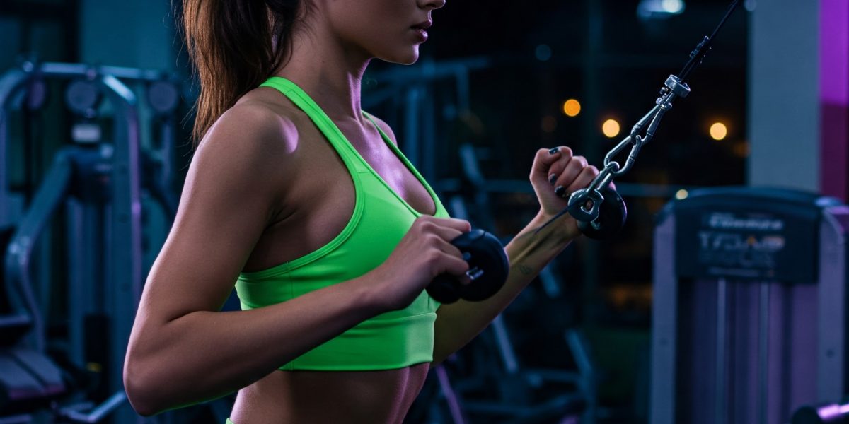 women training during night at 24hr gym